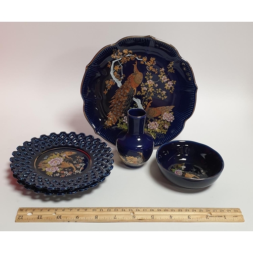 155 - 5 Piece Blue Japanese Ceramics