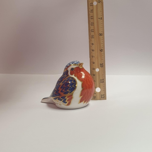 162 - Royal Crown Derby Porcelain Robin Paperweight, Height 6.5cm