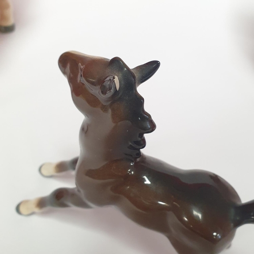 170 - 3x Ceramic Beswick Horse Ornaments