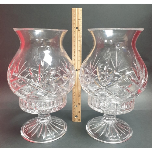 171 - Pair Crystal Candle Lanterns, Height 25cm