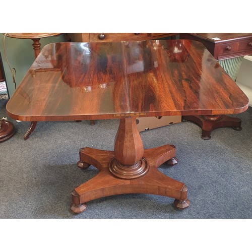 139 - Victorian Fold-Over Rosewood Tea Table, H:75 x W:94 x D:93cm Fully Extended