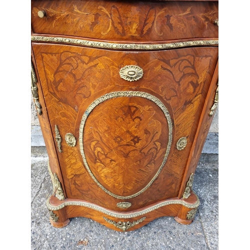 11 - French Style Cabinet with Marble Top and Gilt Mounts, H:105 x W:110 x D:45cm