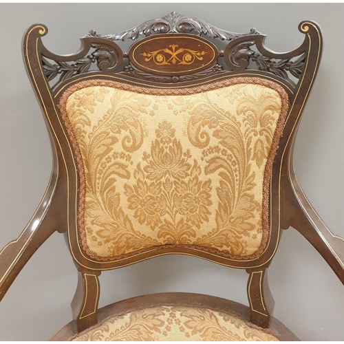 28 - Inlaid Mahogany Bedroom Chair