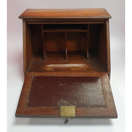 46 - Edwardian Inlaid Mahogany Desk Tidy with fall front