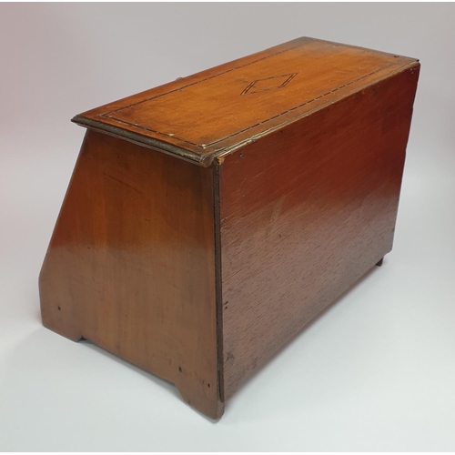 46 - Edwardian Inlaid Mahogany Desk Tidy with fall front