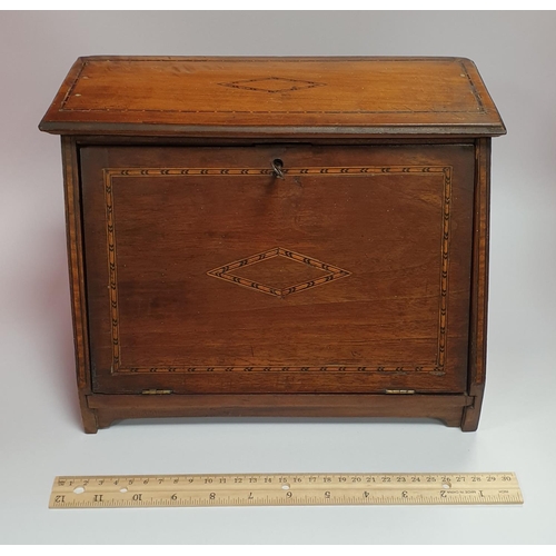 46 - Edwardian Inlaid Mahogany Desk Tidy with fall front