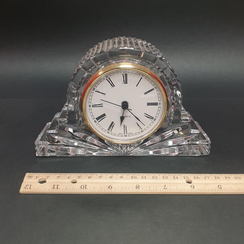 52 - Waterford Crystal Lismore Clock 12cm high x 18cm long