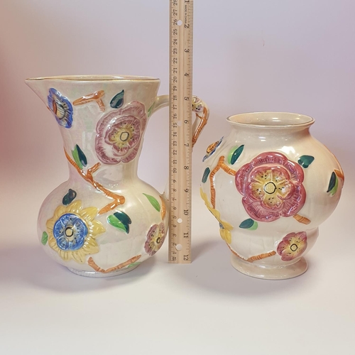 62 - Arthur Wood Lustre Ware Vase and Jug (tallest 20cm)