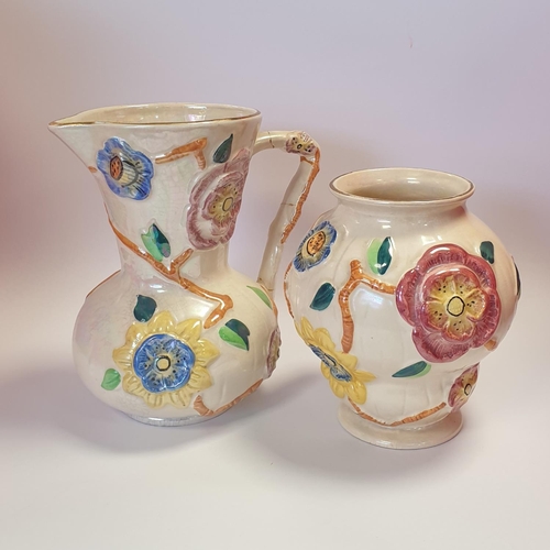 62 - Arthur Wood Lustre Ware Vase and Jug (tallest 20cm)