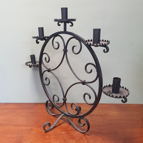 71 - Black Metal Candelabra, H:48 x W:55cm