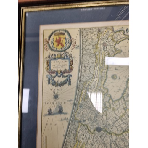 60 - Lot of 3x Large Framed Reproduction Maps, H:65 x W:78cm