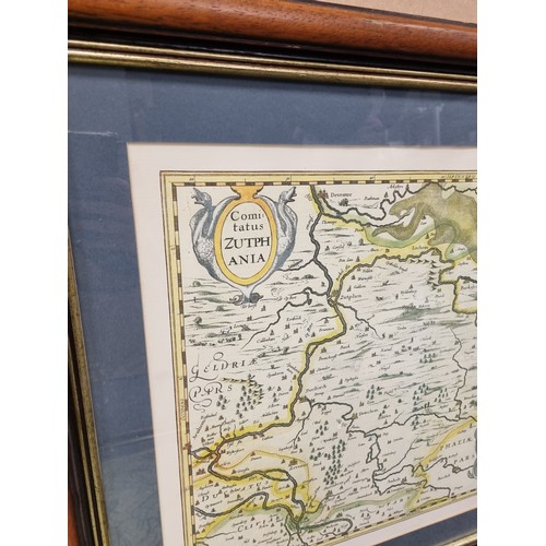 60 - Lot of 3x Large Framed Reproduction Maps, H:65 x W:78cm