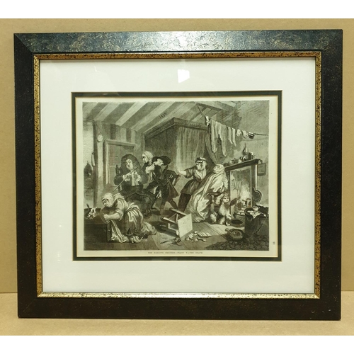 90 - Pair of Black and White Framed Engravings, H:42 x W:47cm