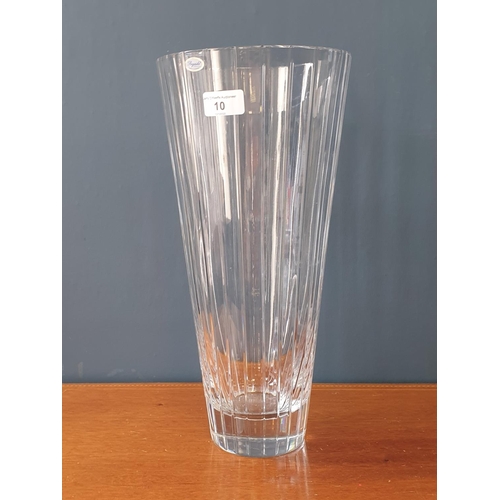 10 - Rojaska Crystal Tall Vase 40cm high, opening diameter 18cm