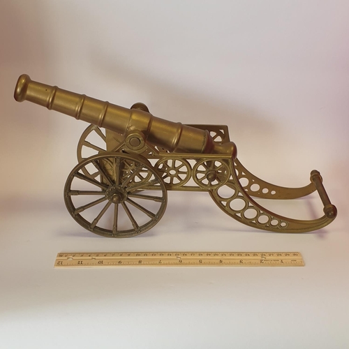 101 - Miniature Brass Cannon, 42cm long x 17cm high