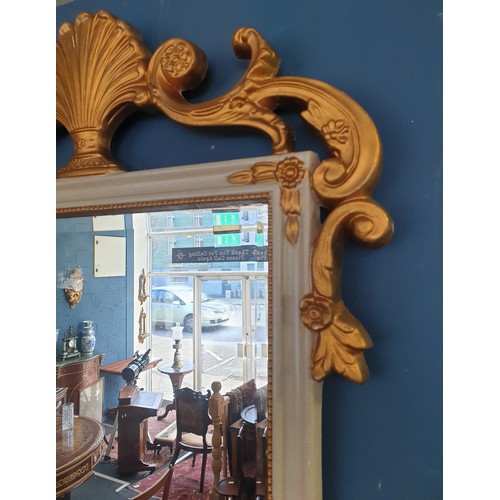 64 - Ornate Gilt Framed Mirror with Shell Detail 105cm x 65cm