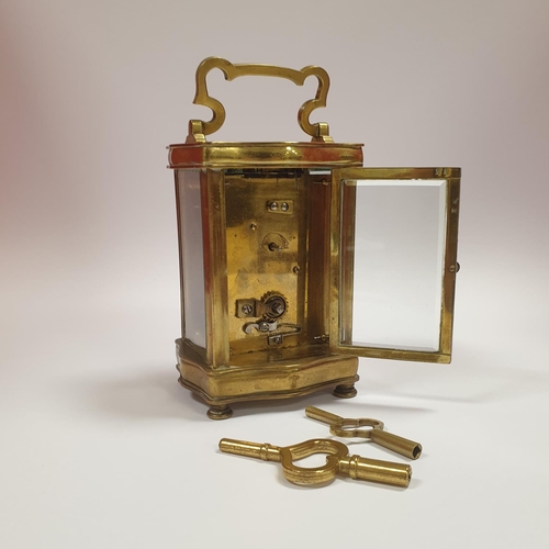 134 - Brass Carriage Clock with Key