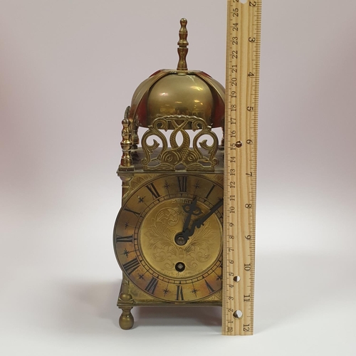 144 - Reproduction Smiths Brass Lantern Clock