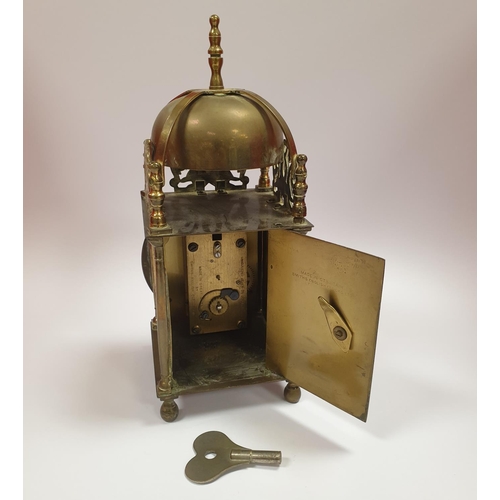 144 - Reproduction Smiths Brass Lantern Clock