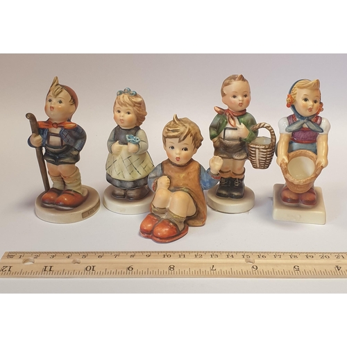 179 - Lot of 5x Small Hummel Figures, Village Boy, Little Helper, From The Heart, Little Helper,  Little H... 