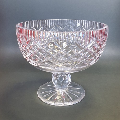 32 - Lot of 2x Cut Glass Large  Bowl s H:16 x D:29cm and Footed Dish H:17 x D:20cm