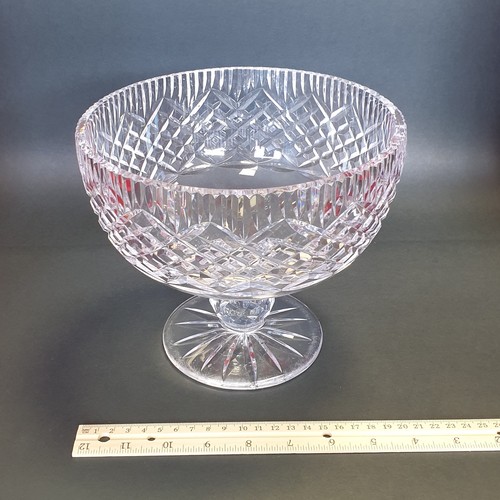 32 - Lot of 2x Cut Glass Large  Bowl s H:16 x D:29cm and Footed Dish H:17 x D:20cm