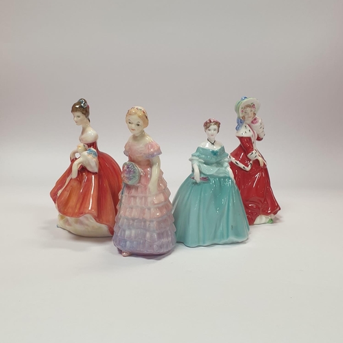 47 - Lot of 4x Miniature (10cm) Figures - including Three Royal Doulton  (Bridesmaid, Southern Belle, Chr... 
