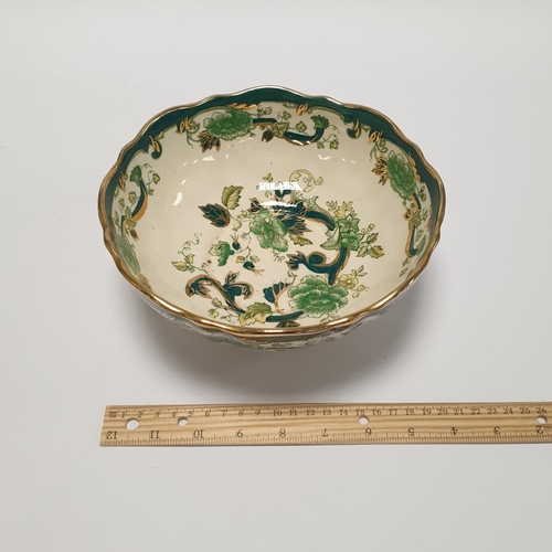 35 - Mason's Ironstone Chartreuse Bowl, approx. 21cm diameter