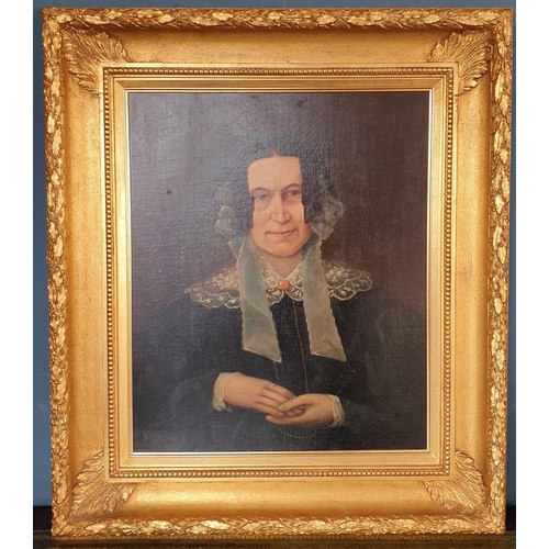 45 - Gilt Framed Portrait of a Lady. H:85 x W:76cm