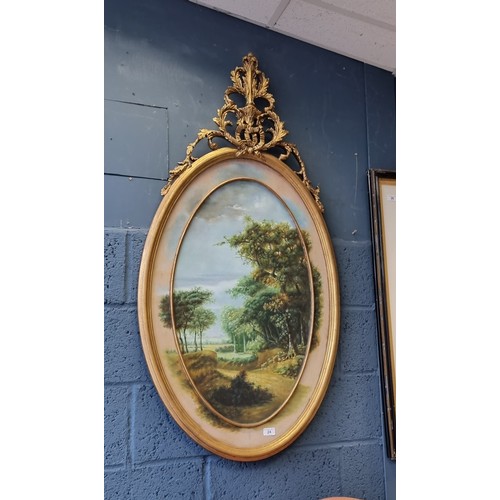 24 - Ornate Gilt Frame Painting on Board, H:126 x W:66cm