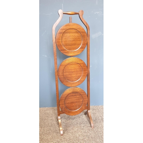 15 - Mahogany Three Tier Folding Cake Stand