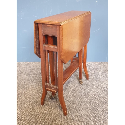 36 - Edwardian Mahogany Sutherland Table, H:61 x W:65 x D:53cm Fully Extended