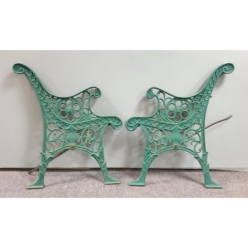 Green Cast Iron Garden Seat Ends