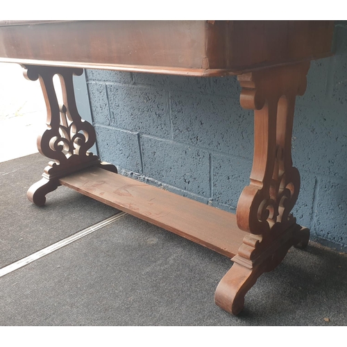 14 - Victorian Mahogany Side Table, H:74 x W:125 x D:52cm