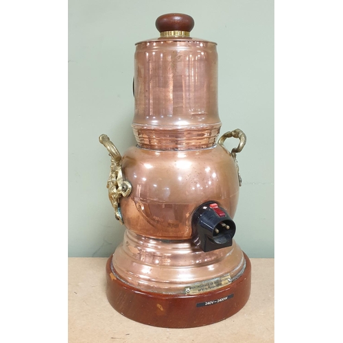 28 - Electric Copper Samovar, Height 45 x Diameter 25cm (sold untested)