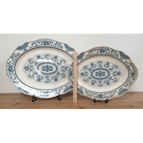 33 - Lot of 2x Two Imperial Ware Meat Dishes, largest dish 50cm x 38cm