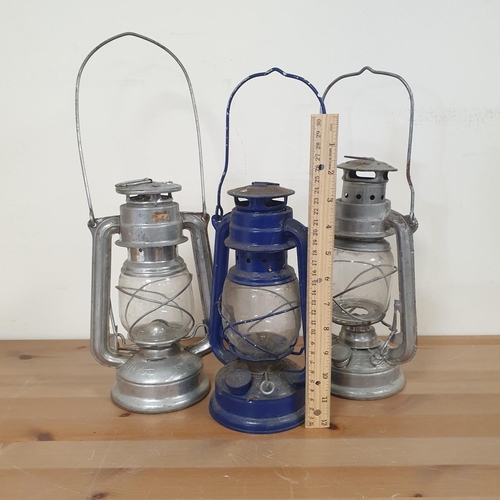 54 - Lot of 3x Vintage Paraffin Lamps