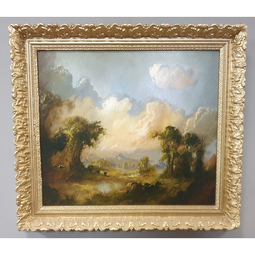 67 - Gilt Framed Oil on Canvas, Signed Bottom  Left- 