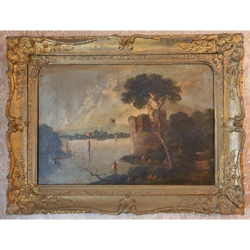 68 - Antique Gilt Framed Oil on Canvas, H:64 x W:84cm