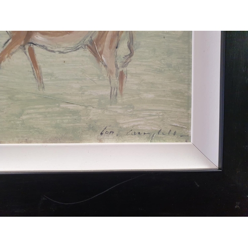 71 - Framed Con Campbell Painting on Board. H:30 x W:35cm