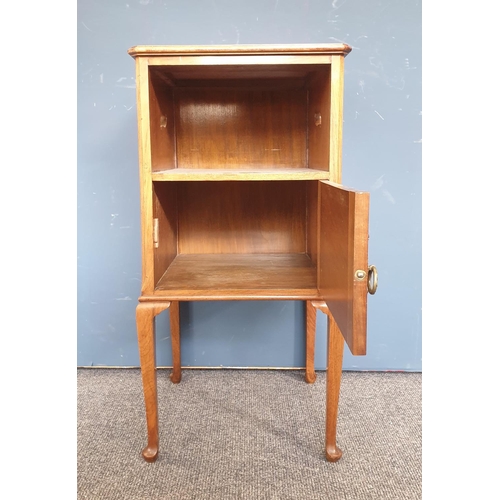 88 - Walnut Veneer Bedside Locker, H:75 x W:38 x D:38cm