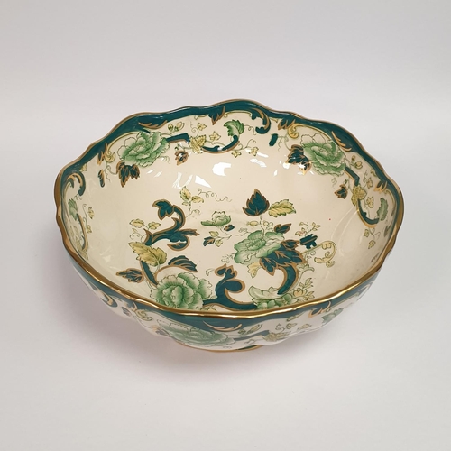 94 - Mason's Ironstone Chartreuse Footed Fruit Bowl, Diameter 27cm