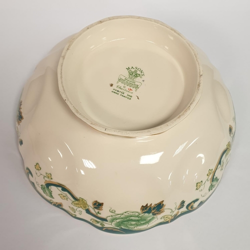 94 - Mason's Ironstone Chartreuse Footed Fruit Bowl, Diameter 27cm