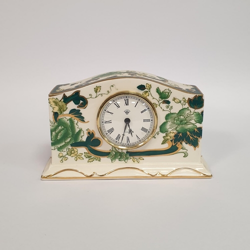 100 - A Mason's Ironstone Chartreuse Battery Operated Clock, Height 11cm x Width 18cm