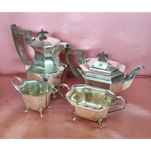 66 - 4x Piece EPNS Art Deco Style Tea St