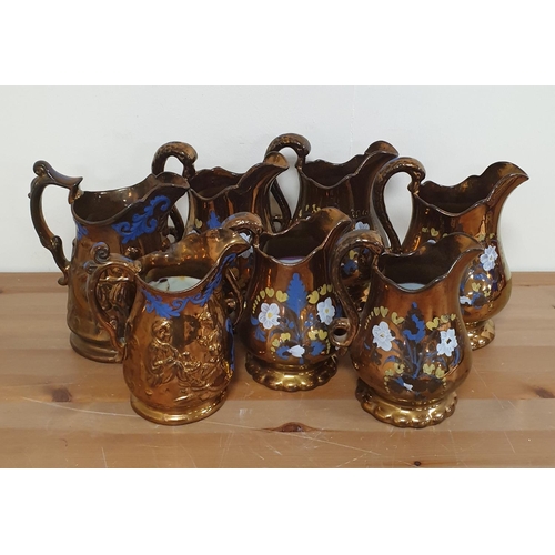 102 - Collection of 7x Lustre Jugs