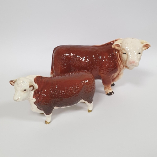 122 - Lot of 2x Ornaments to include  Beswick Porcelain Bull and  Melba Porcelain Bull, tallest 16cm