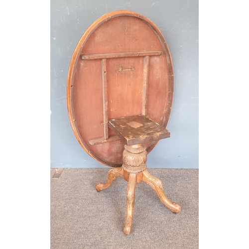 126 - Victorian Inlaid Mahogany Tilt-Top Occasional Table, H:73 x W:132 x D:94cm