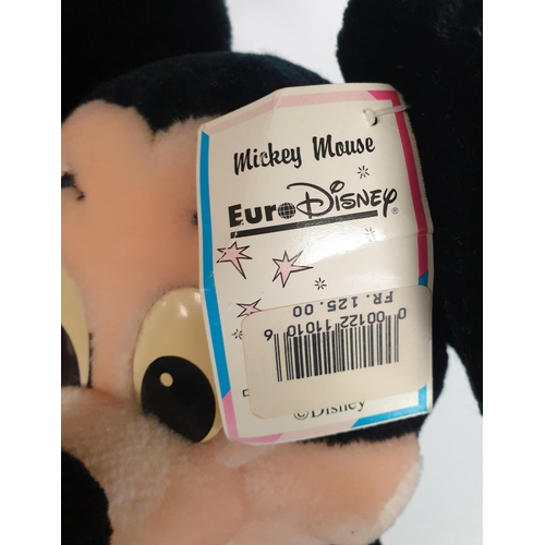 143 - A Mickey and a Minnie Mouse Euro Disney Soft Toy, approx. 30cm tall