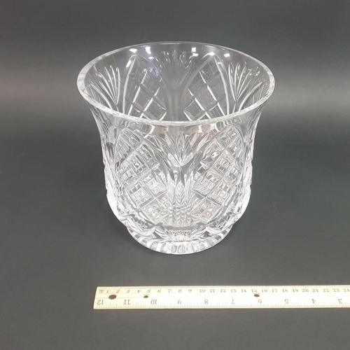 146 - Lot of 2x Quality Cut Glass Vases, H:18 x D:19cm and H:25 x D:15cm